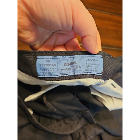 Cintas Comfort Flex Navy Black Cargo Work Pant 38x33 #270-35 Relaxed Fit - Picture 5 of 9